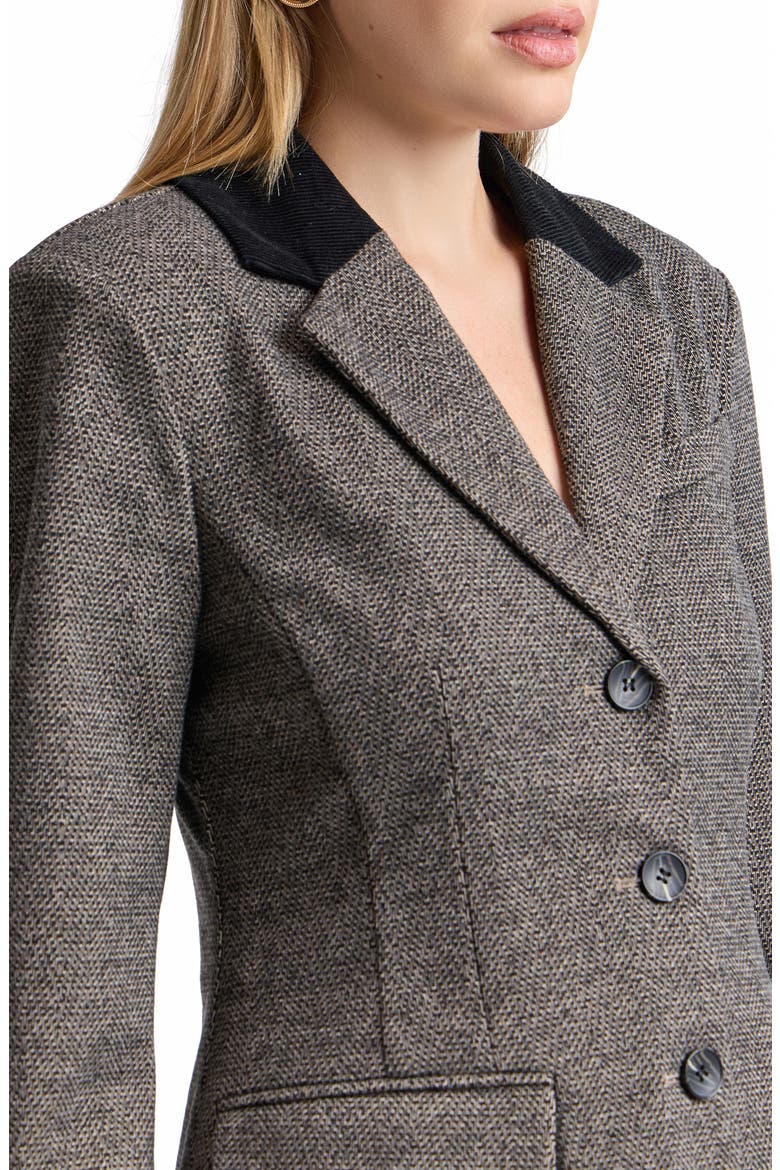 Hourglass Blazer, Alternate, color, BLACK GREY PLAID