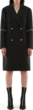 McQueen Alexander McQueen Spiral Zip Oversize Wool Coat