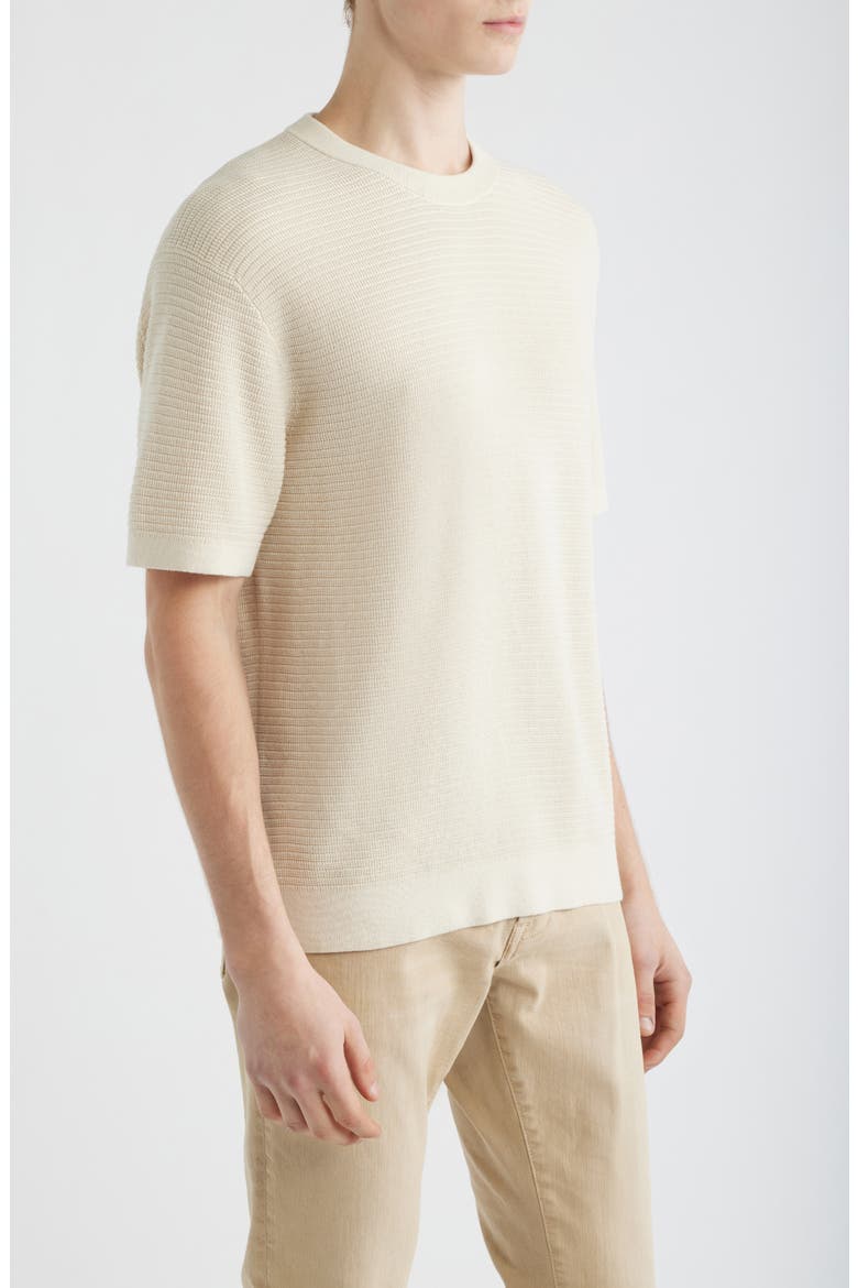 Textured Cotton T-Shirt, Alternate, color, DUSTY PEARL