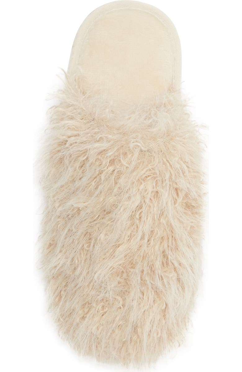 Rebecca Minkoff James Faux Fur Scuff Slipper, Alternate, color, Tan