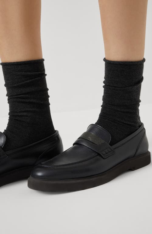 Brunello Cucinelli Cashmere Knit Socks In Lignite Grey