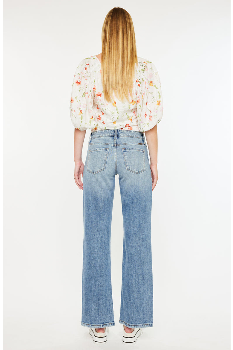 Thalia Mid Rise True Straight Leg Jeans, Alternate, color, Medium Wash