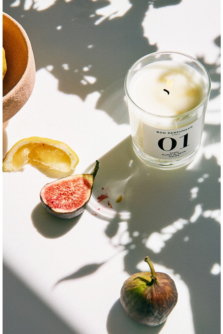 Candle 01 Basil, Fig Leaves & Mint Scented Candle, Alternate, color, NO COLOR