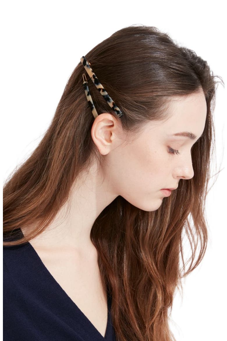 Le Marais tortoise shell strass acetate side barette, Alternate, color, Totoiseshell
