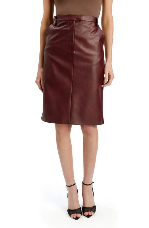 Phenix Faux Leather Pencil Skirt
