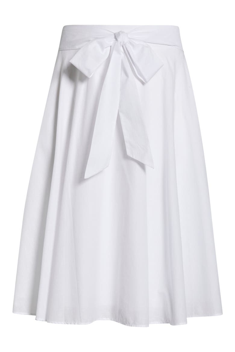 Tie Waist Midi Skirt, Alternate, color, IVORY