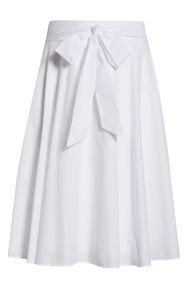 Tahari ASL Tie Waist Midi Skirt, Alternate, color, Ivory