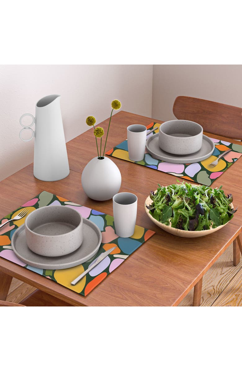 Deny Designs Garden Promenade on Black by Sewzinski Cotton Placemats, Alternate, color,