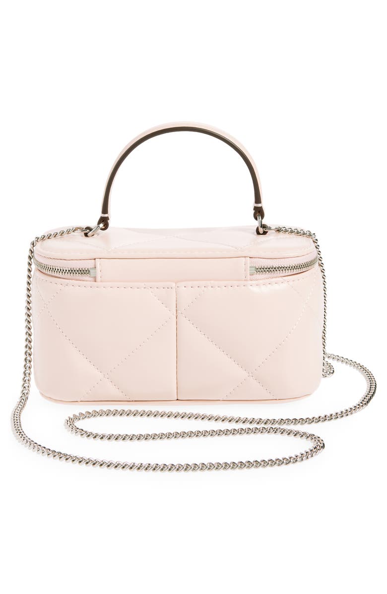 Tory Burch Kira Quilted Leather Vanity Case, Alternate, color, Soft Pink