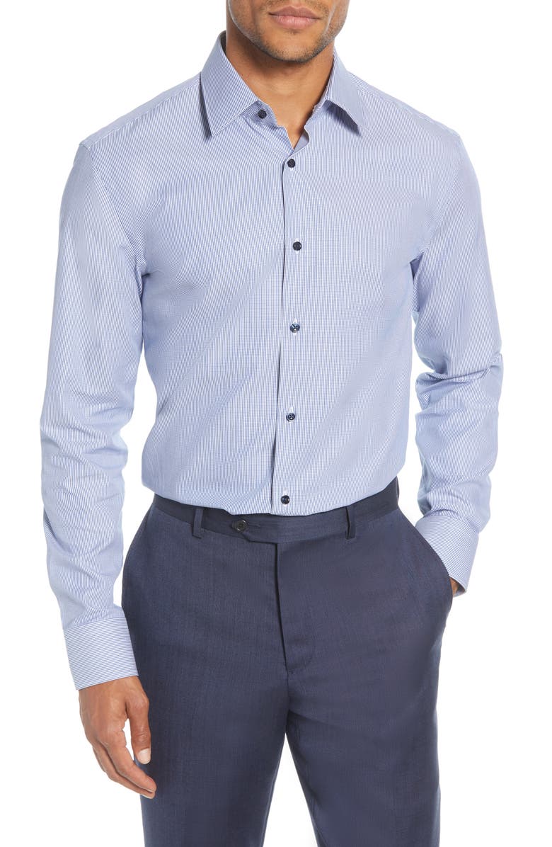 BOSS Slim Fit Stripe Dress Shirt, Main, color, 