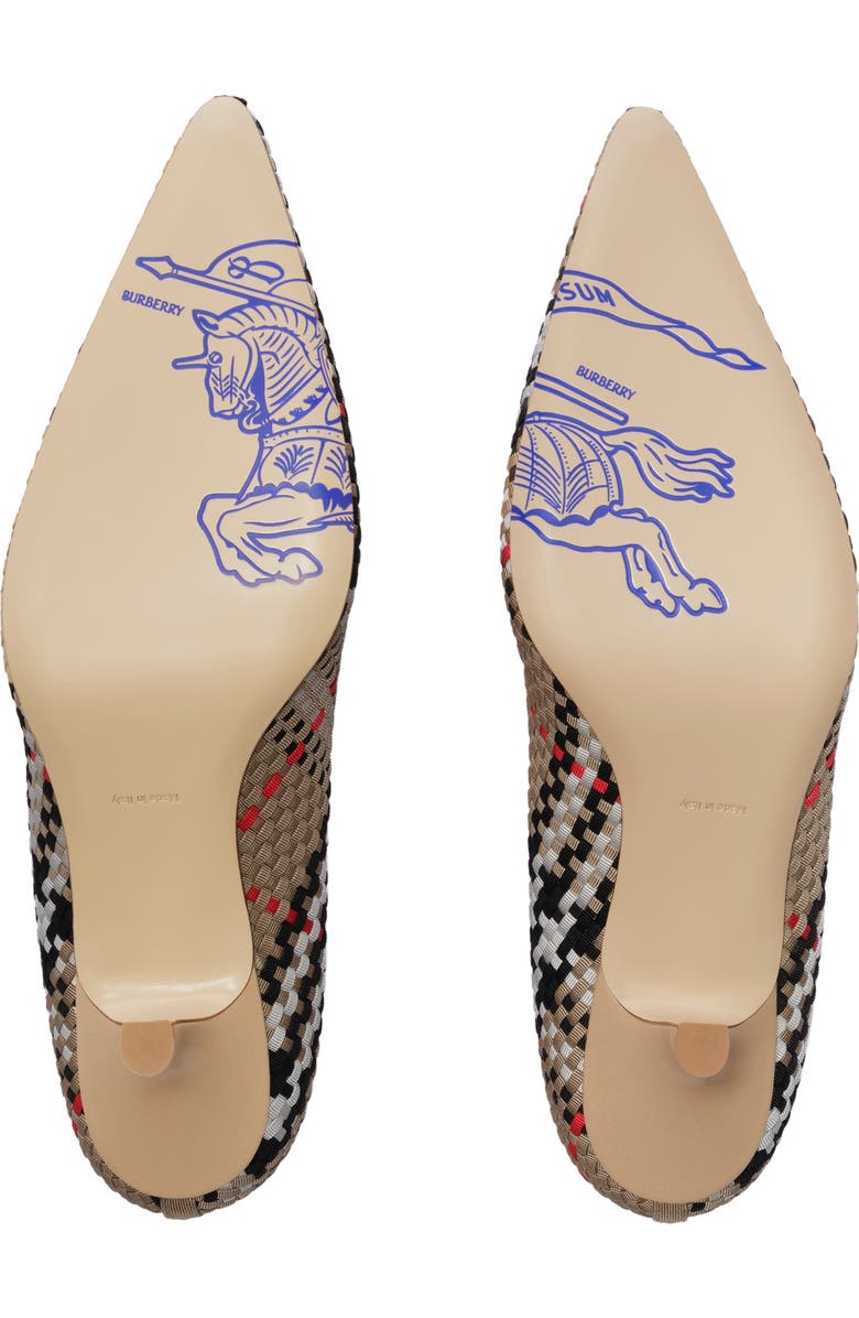 Burberry Check Dame Pumps, Alternate, color, Sand Beige