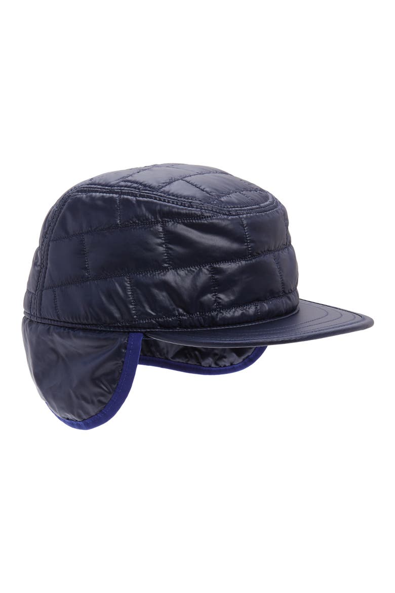 Nano Puff Earflap Cap, Main, color, CLASSIC NAVY