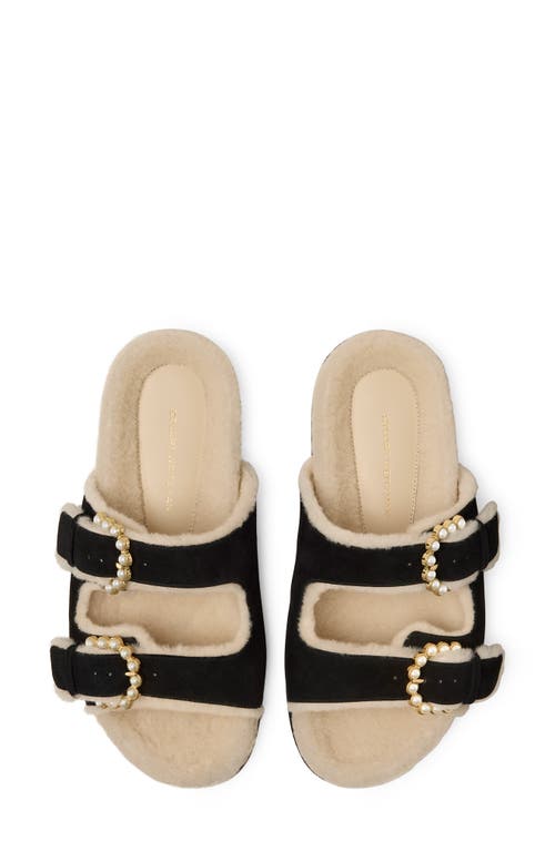 Stuart Weitzman Piper Genuine Shearling Slide Sandal In Multi