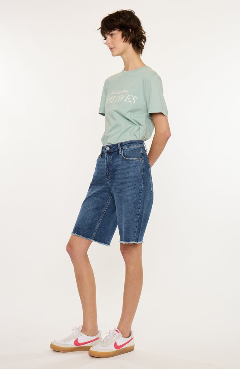 KanCan Arley Essentials Mid Rise Jorts, Alternate, color, Dark Wash