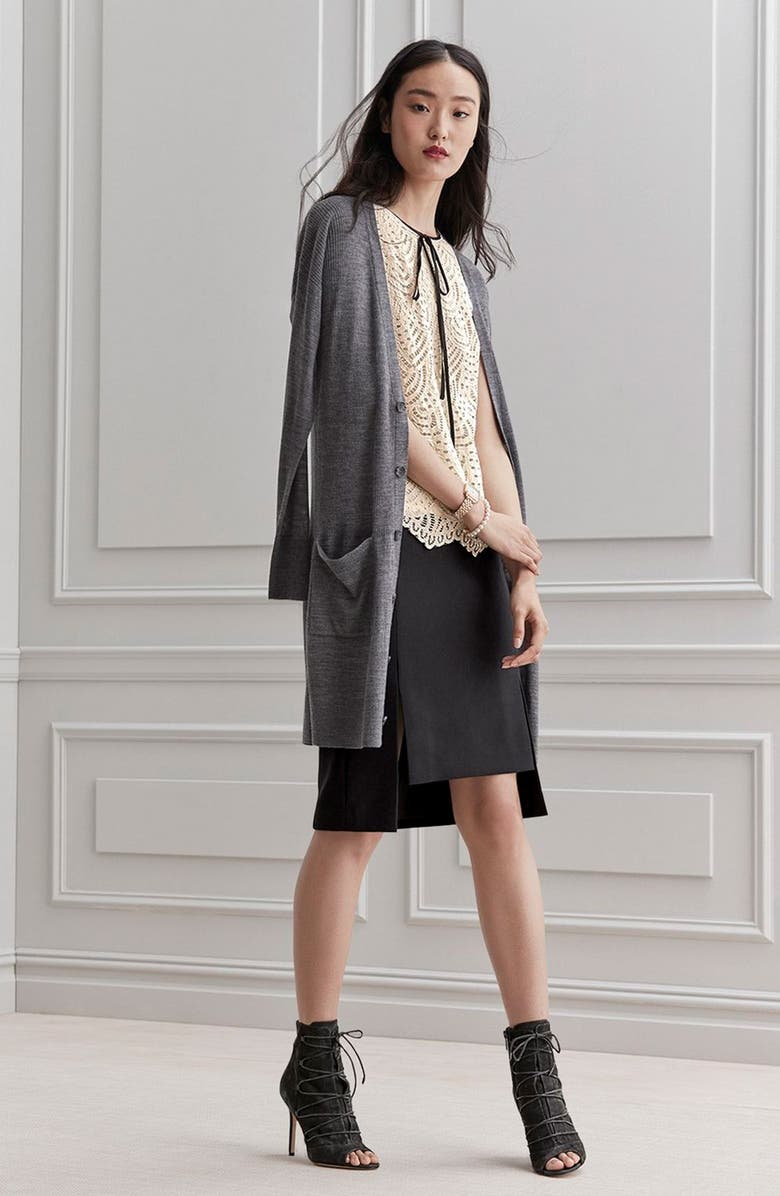 Halogen<sup>®</sup> Tie Neck Lace Top, Alternate, color,