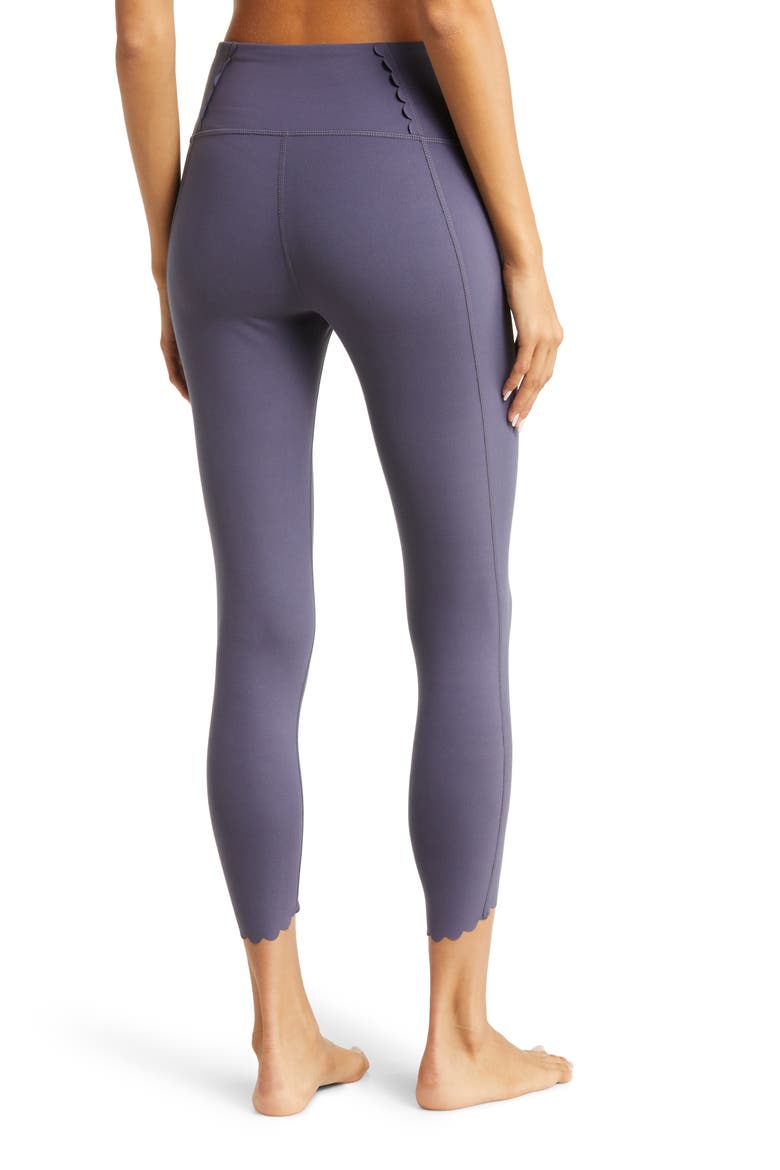 Scalloped Studio Lite 7/8 Leggings, Alternate, color, GREY STONE