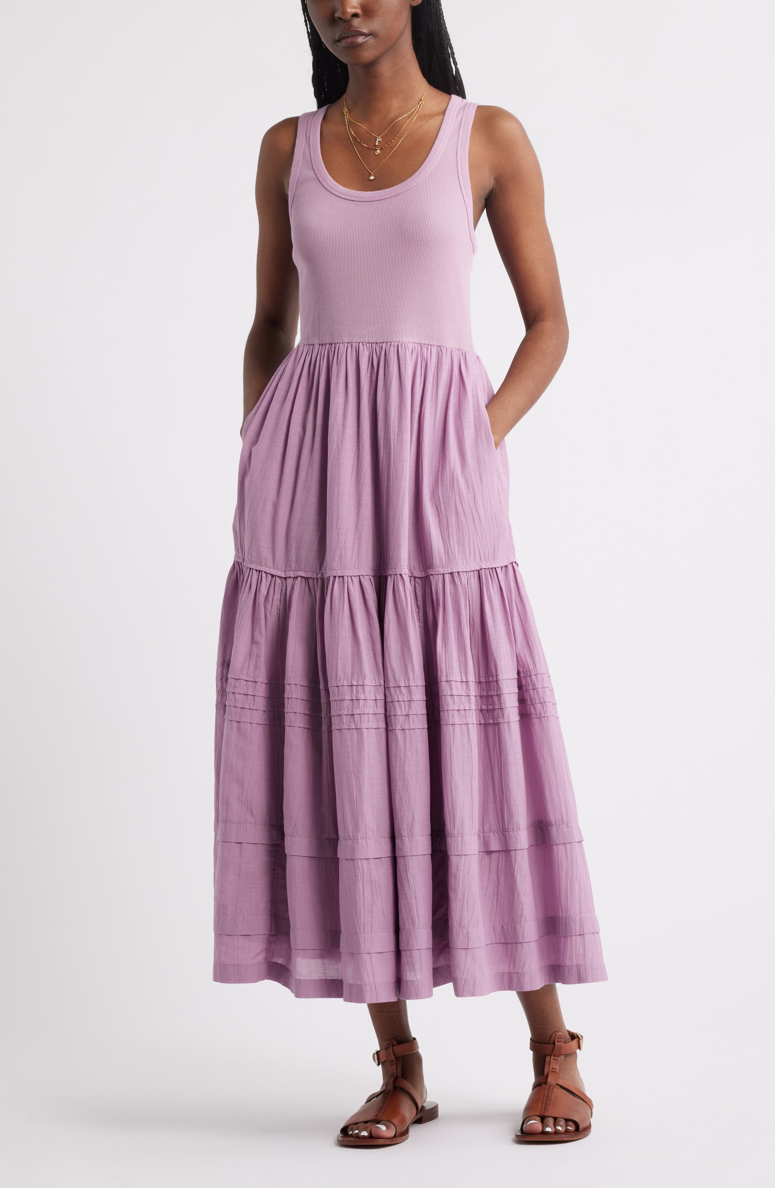 Scoop Neck Midi Dress