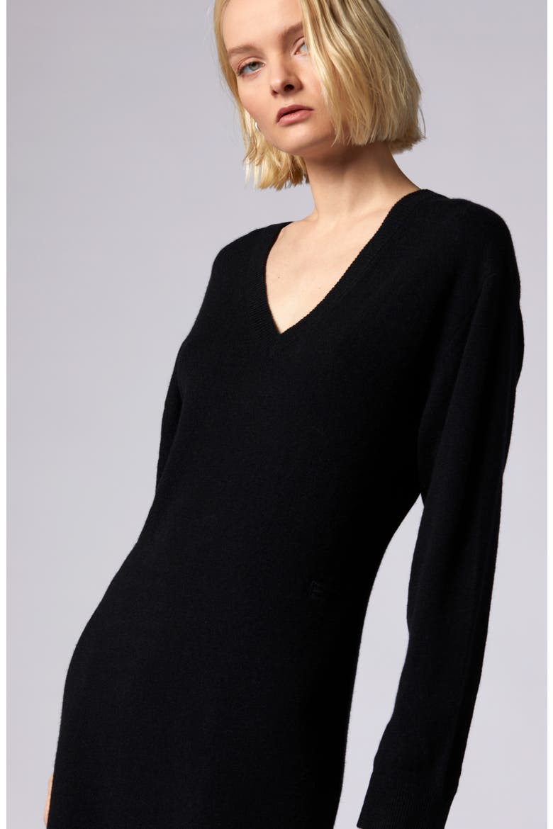 Jeannie Long Sleeve Cashmere Sweater Dress, Alternate, color, TRUE BLACK