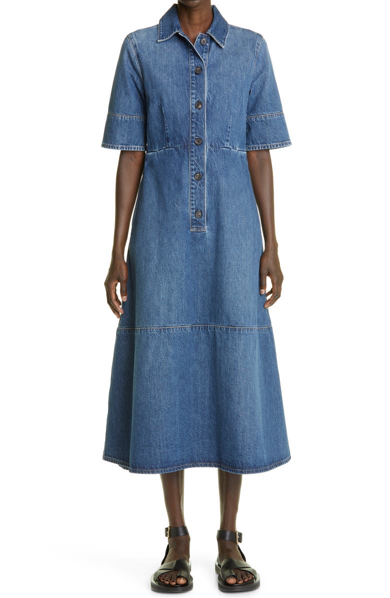 CO Paneled Cotton Denim Shirtdress, Main, color, 