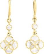Jan Leslie Petal Gemstone With 18K Gold Overlay Sterling Drop Earring