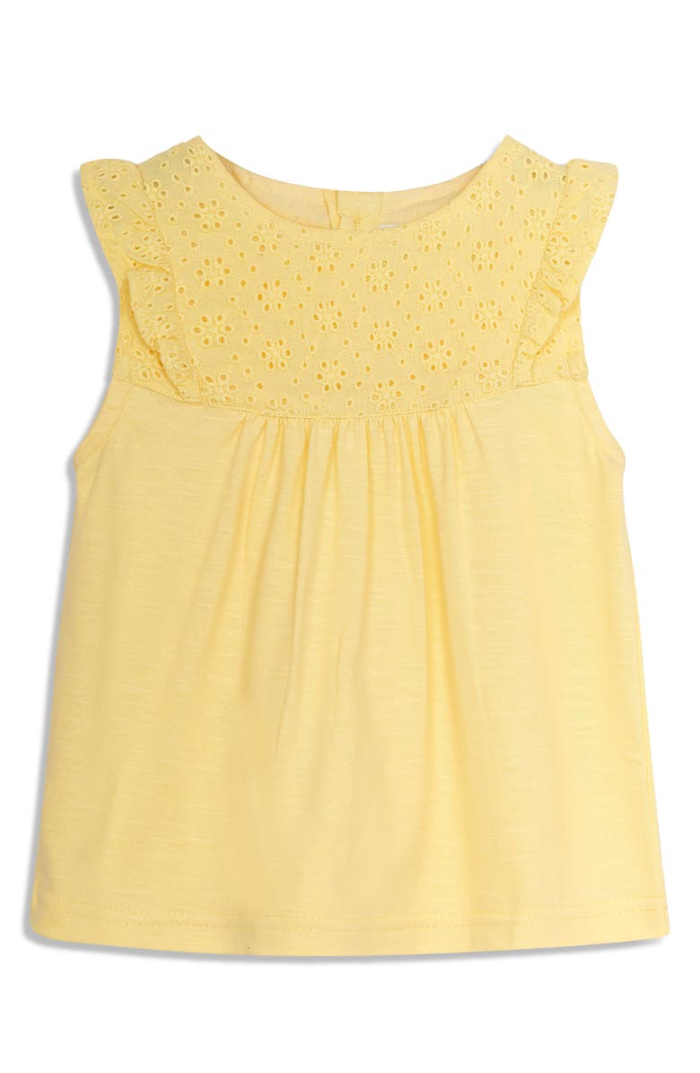 JOJO MAMAN BEBE Embroidered Top & Lemon Shorts Set, Alternate, color, 
