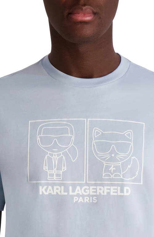 Karl Lagerfeld Paris Karl & Choupette Character Graphic T-shirt In Gray