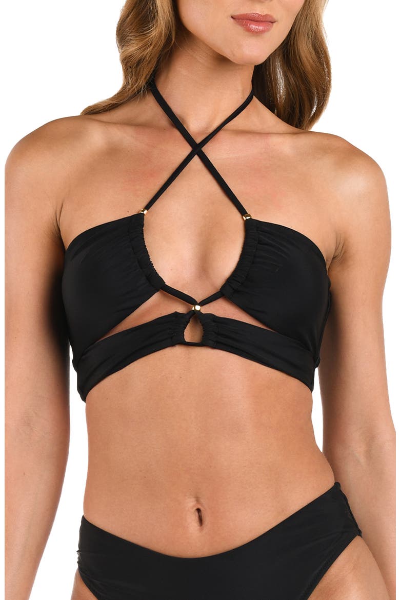 Sirena Solid Bikini Top, Main, color, BLACK