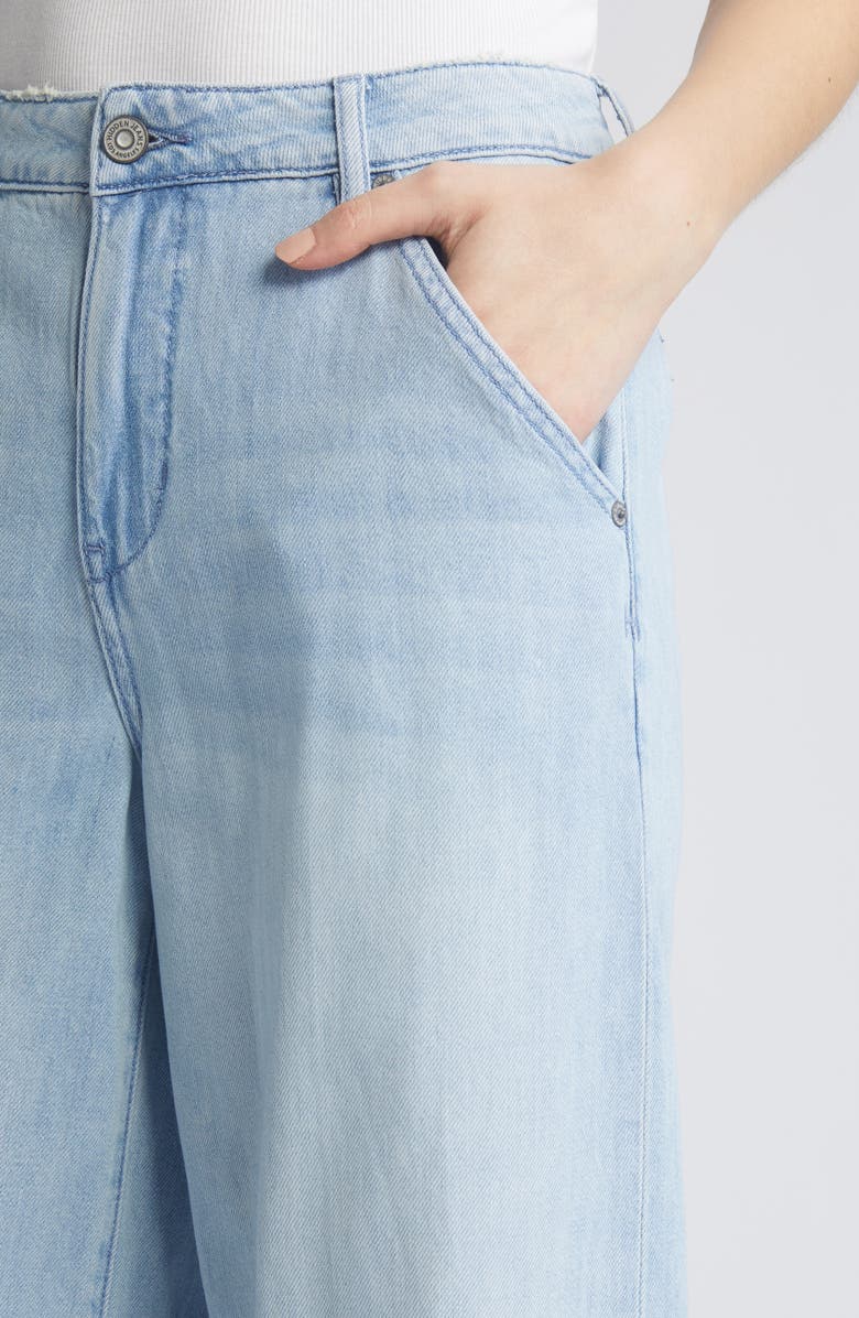 HIDDEN JEANS High Waist Raw Hem Wide Leg Jeans, Alternate, color, 