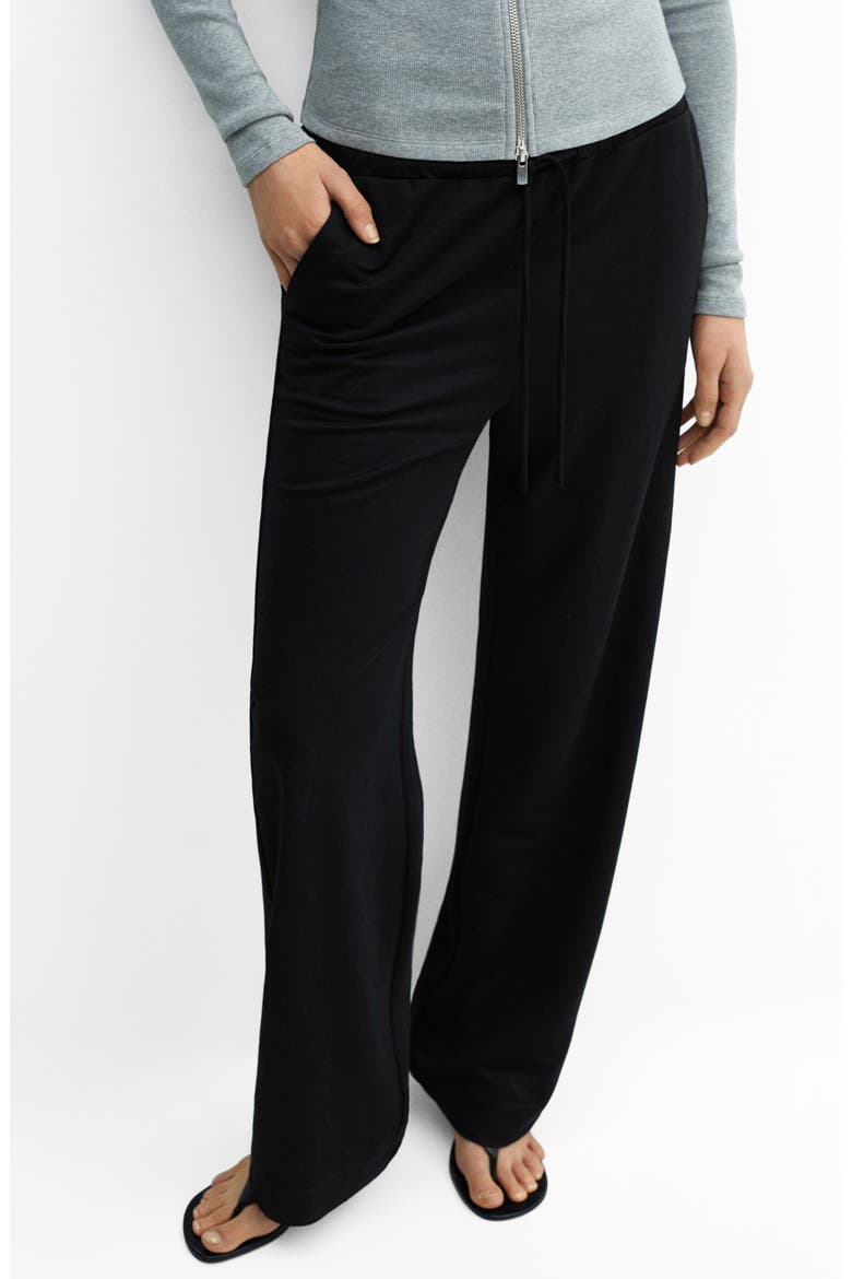 Wide Leg Drawstring Pants, Main, color, BLACK