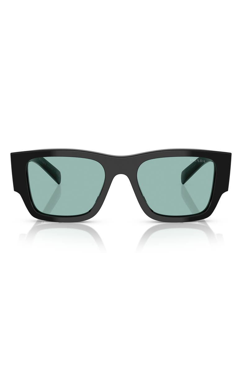 Prada 54mm Square Sunglasses, Main, color, Black Green