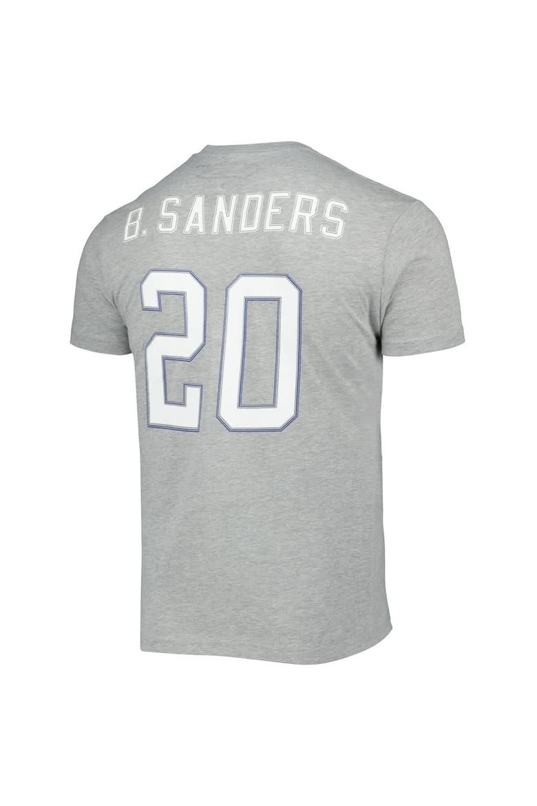 Men's Mitchell & Ness Barry Sanders Gray Detroit Lions Retired Player Logo Name & Number T-Shirt, Alternate, color, Heather Gray