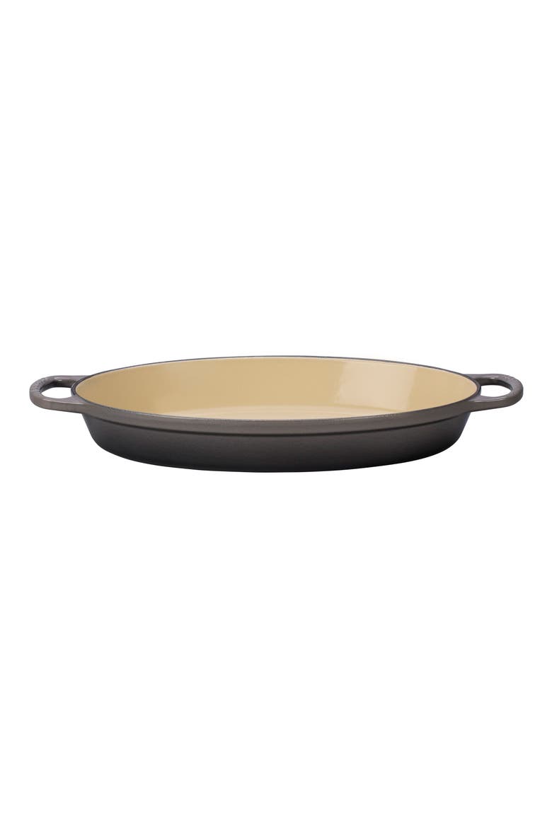 3-Quart Enamel Cast Iron Oval Baker, Main, color, OYSTER