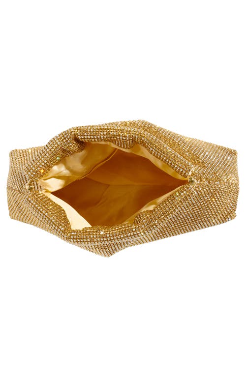 Dolce Vita Akila Crystal Mesh Foldover Clutch In Gold
