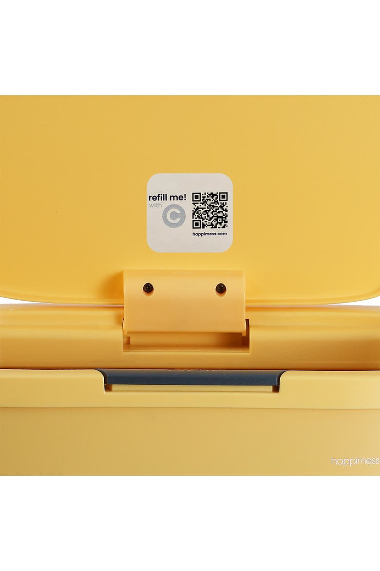 Tammi Kitchen 14.5-Gallon Slim Metal Push Button Trash Can, Alternate, color, Daffodil Yellow