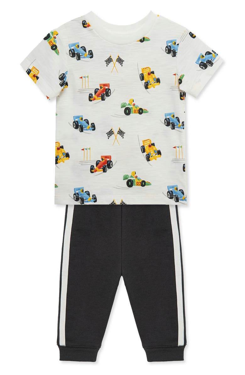 Little Me Race Care 3-Piece T-Shirt & Pants Set, Alternate, color, Grey