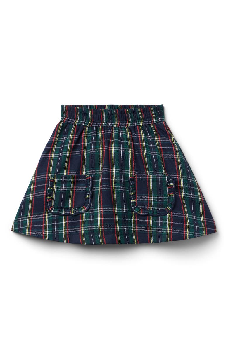 Little Paper Kids Navy Tartan Winnie Skirt, Main, color,