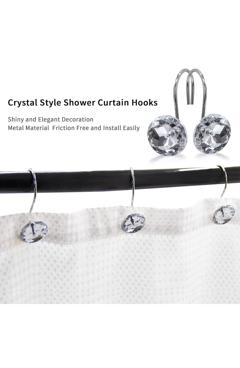 J AND V TEXTILES 12-Piece Decorative Shower Curtain Rings Set, Alternate, color, N/A