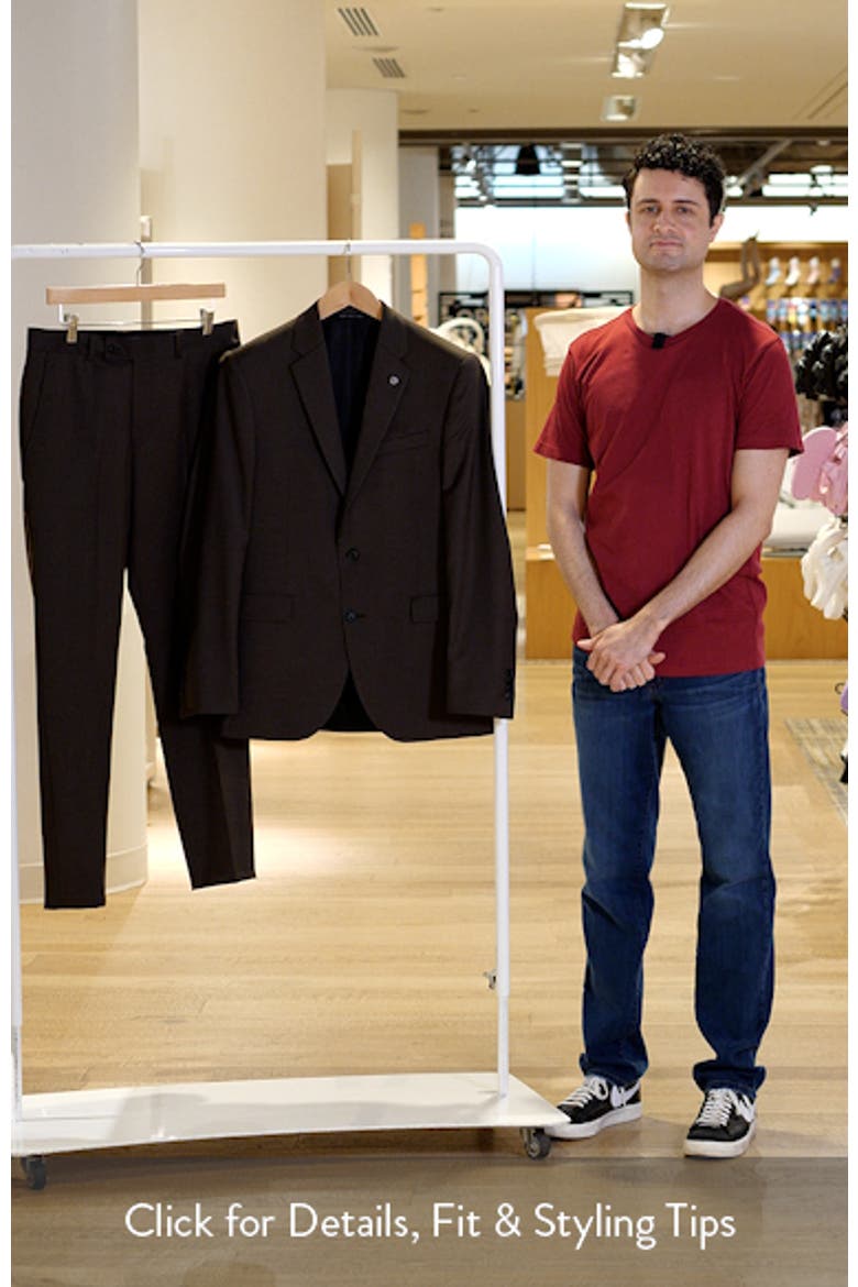 Ross Slim Fit Dark Brown Stretch Wool Twill Suit video