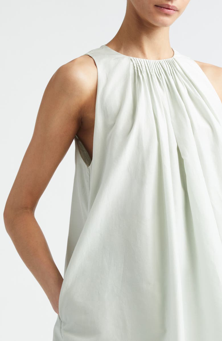 LOULOU DE SAISON Liao Pleated Neck Sleeveless Cotton & Silk Voile Top, Alternate, color, Mist