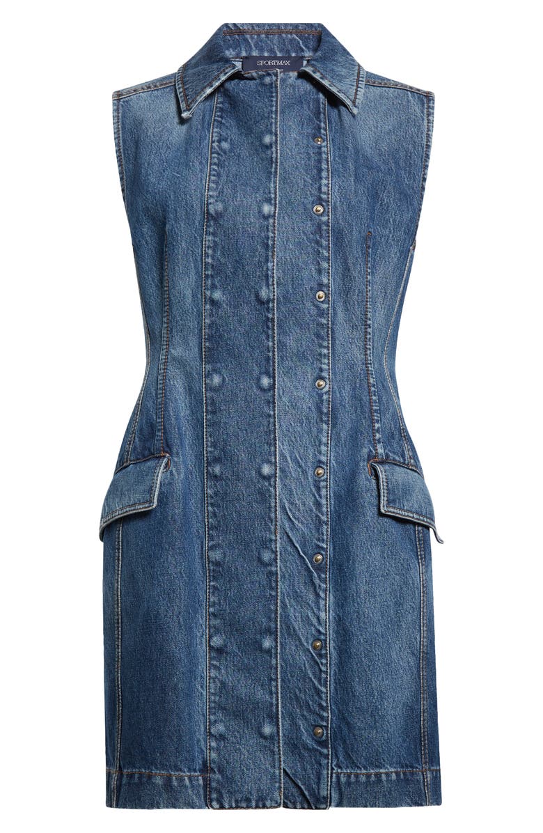 SPORTMAX Carabo Denim Minidress, Alternate, color, Navy
