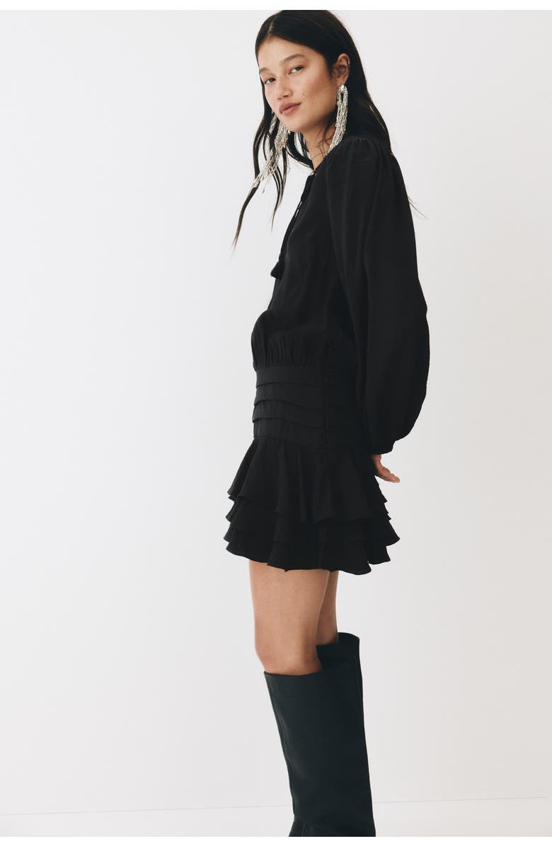 H&M Dress with tiered skirt, Alternate, color, Dark Gray