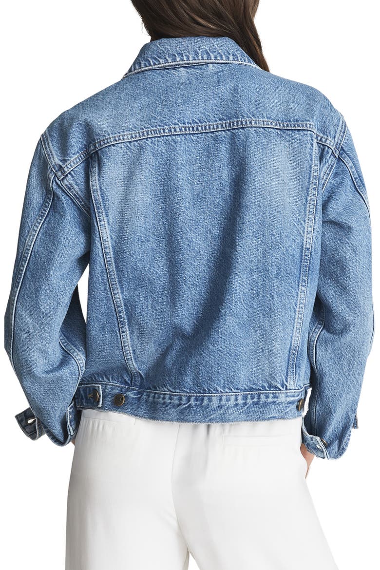 Ellery Denim Trucker Jacket, Alternate, color, MID BLUE