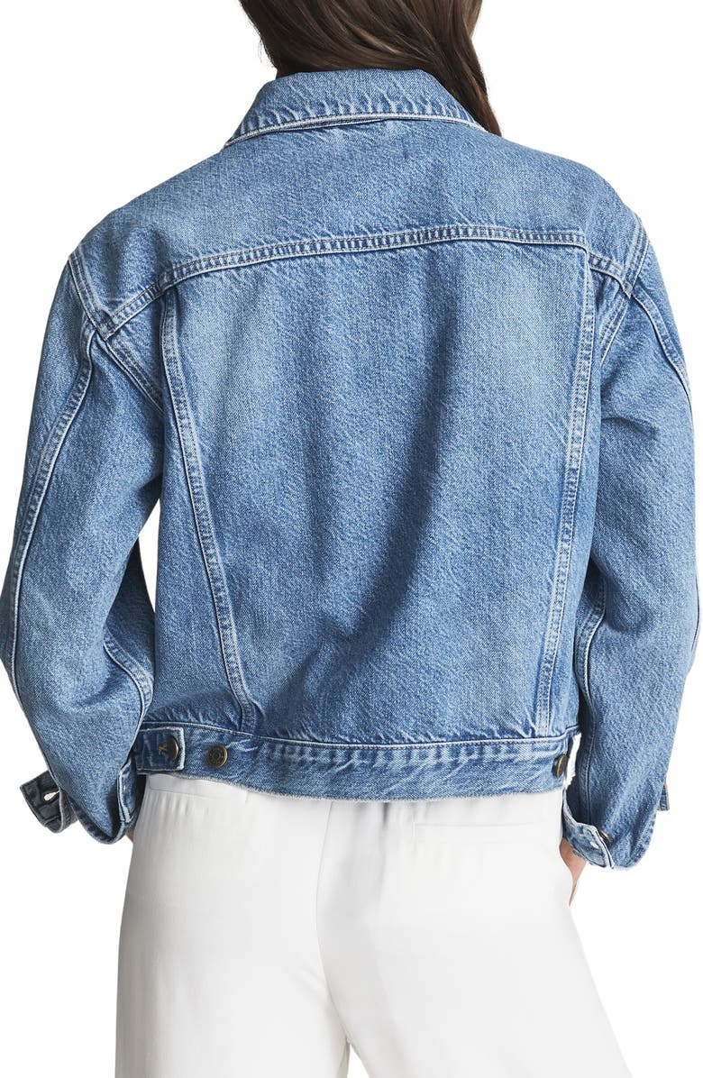 Reiss Ellery Denim Trucker Jacket, Alternate, color,