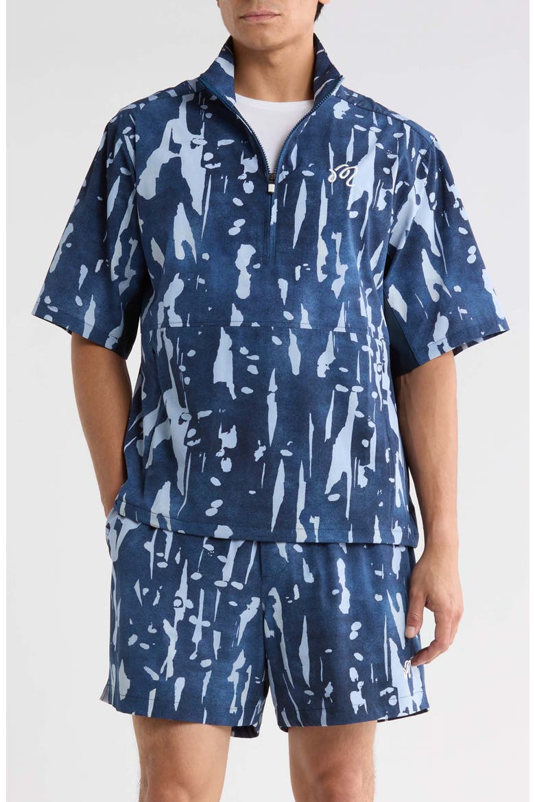 Pine Inkwash Short Sleeve Polo, Main, color, NAVY INK WASH