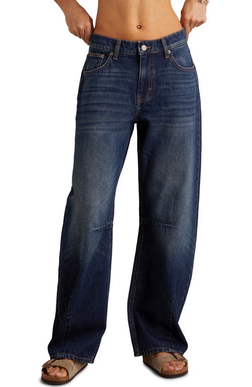 Lucky Brand Low Rise Barrel Jeans In Blue
