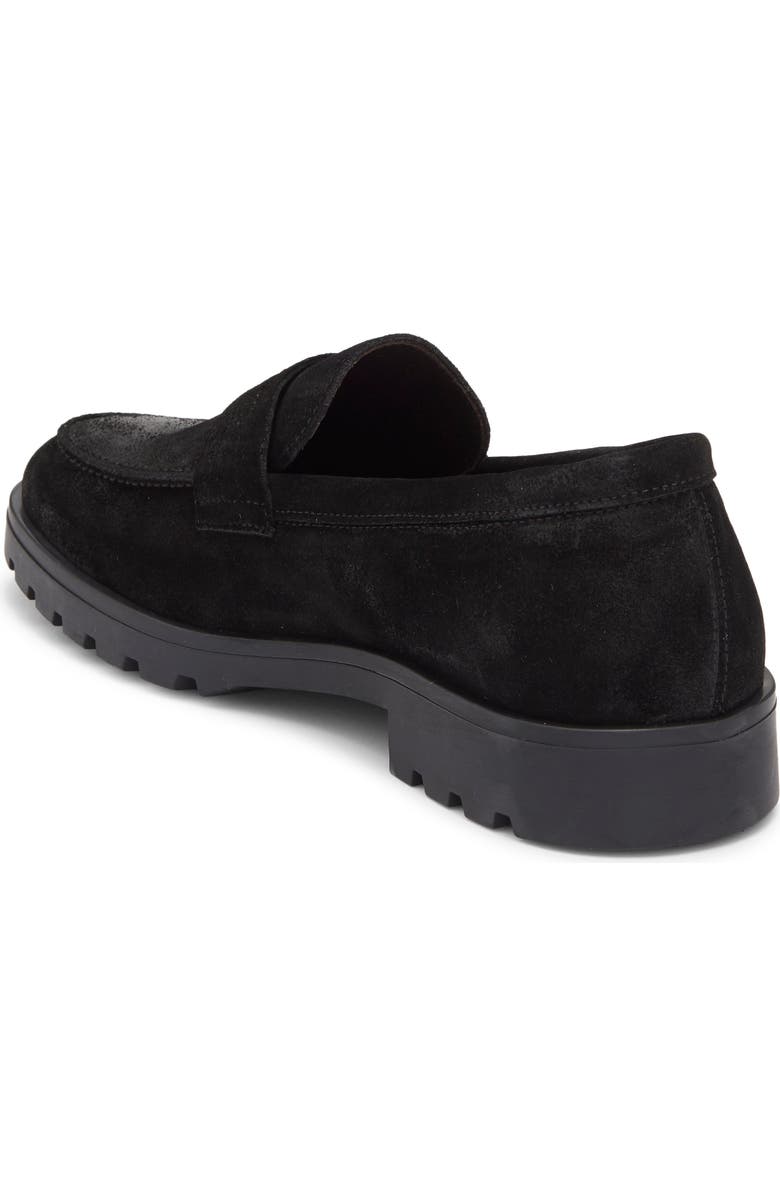 TO BOOT NEW YORK Orman Lug Sole Penny Loafer, Alternate, color, Waxed Suede Black