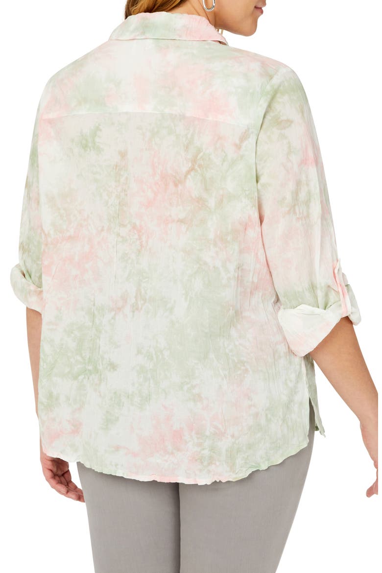 Zoey Rose Blossom Tie Dye Button-Up Shirt, Alternate, color, ROSE BLOSSOM