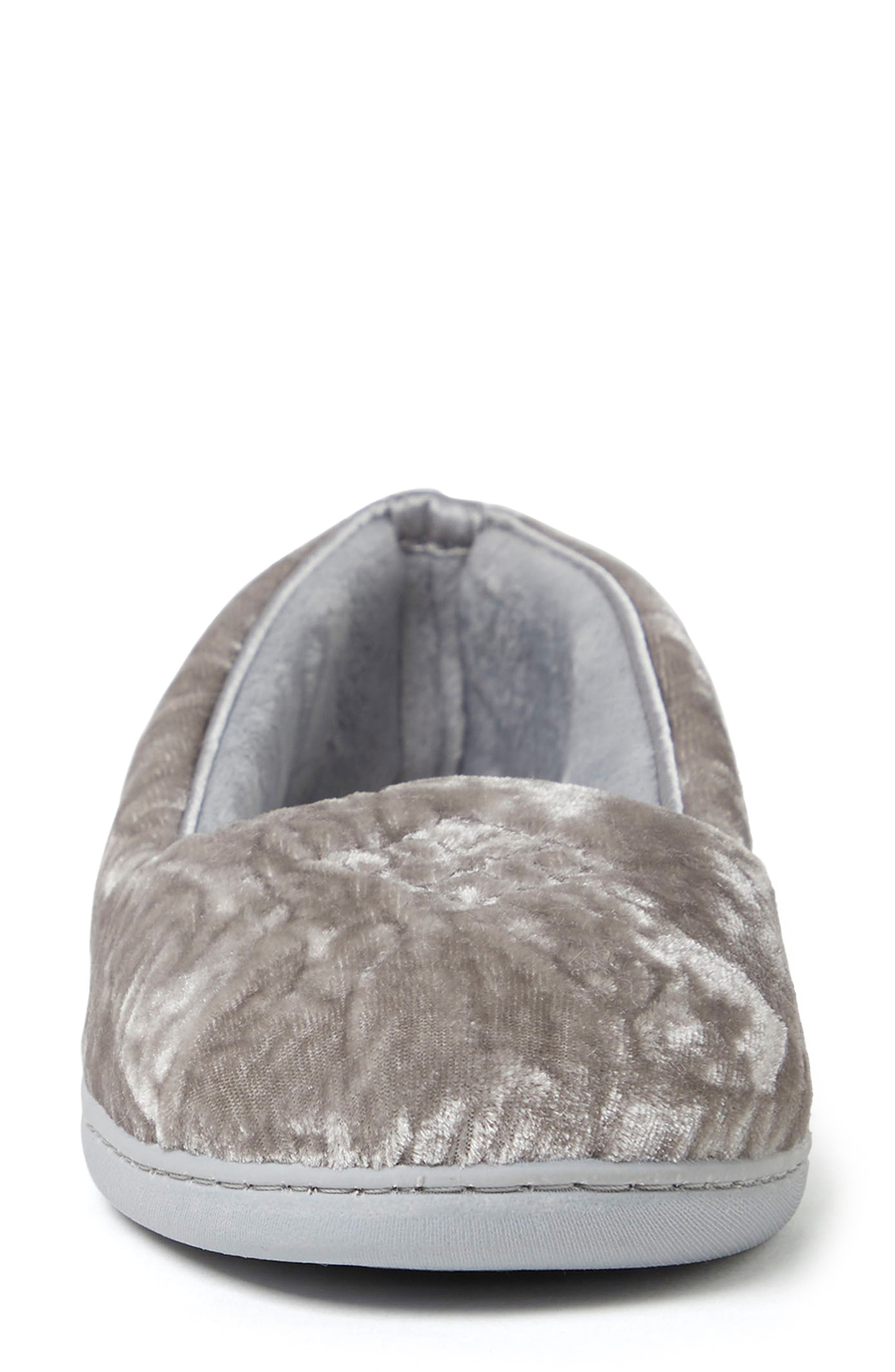 DEARFOAMS Rebecca Velour Slipper, Alternate, color, Sleet