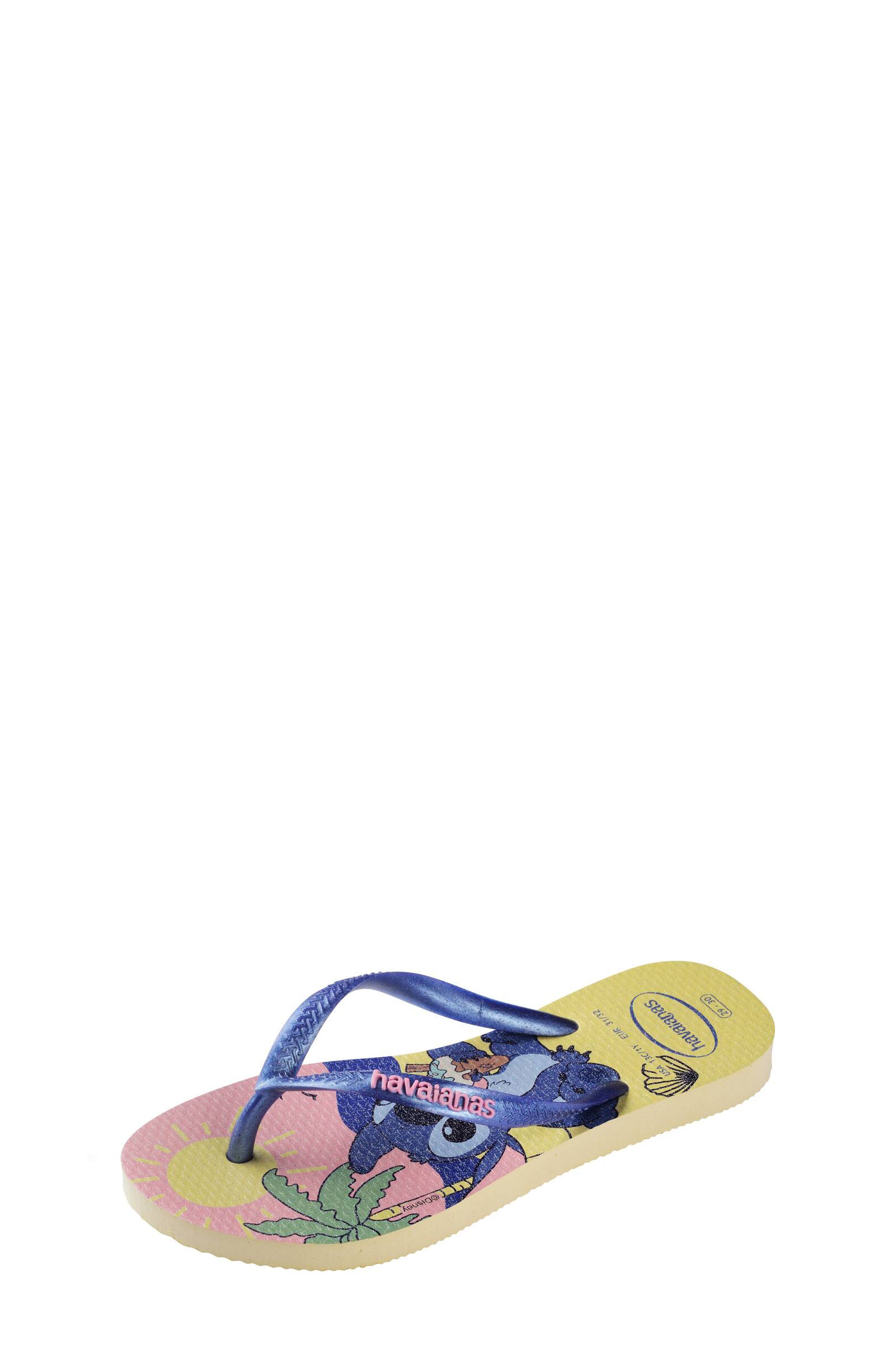 Havaianas x Disney Kids' Slim 'Lilo & Stitch' Flip Flop, Alternate, color, Buttercream