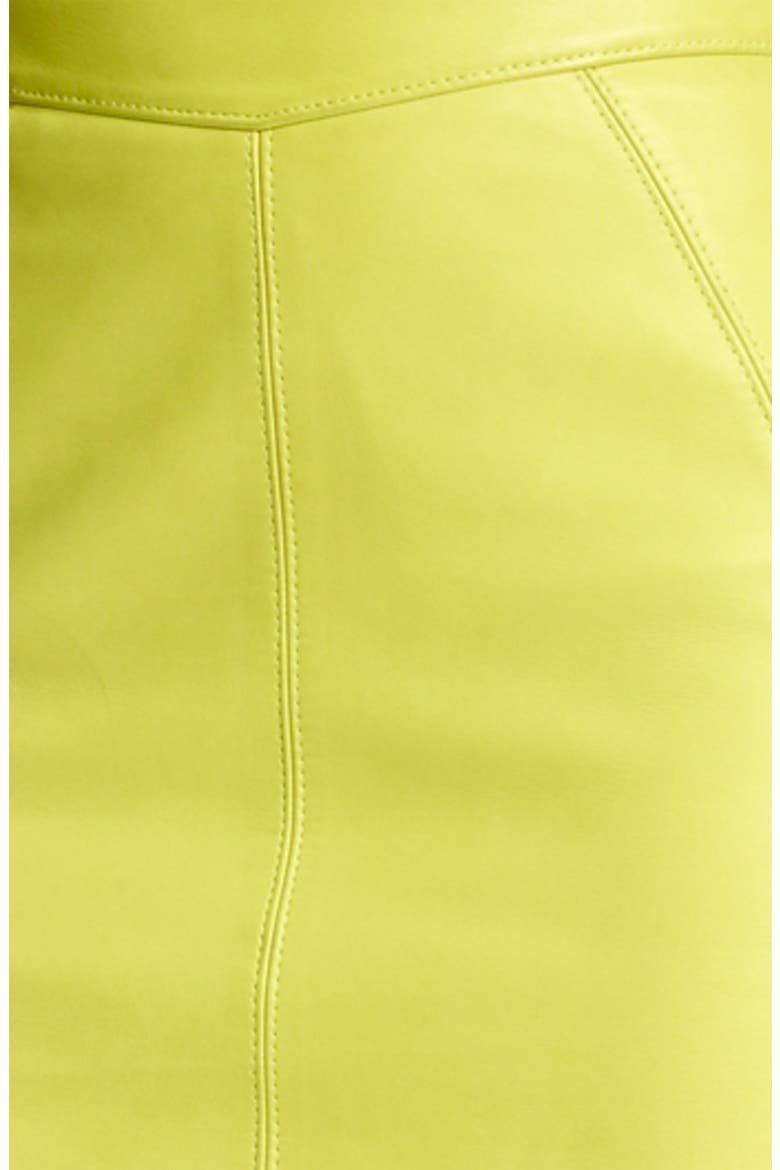 Nappa Leather Pencil Skirt, Alternate, color, LIME